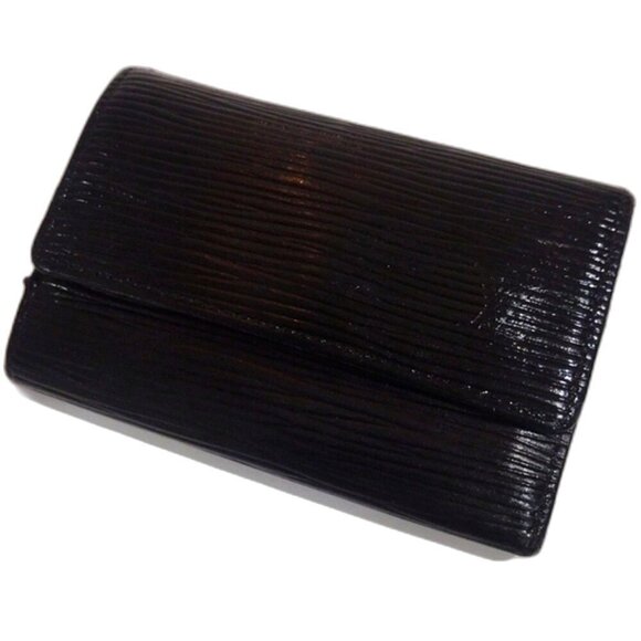 Authentic LV Black Epi Leather 6-Ring Key Holder – Vintage Luxury, 4"x3" - Picture 1 of 14